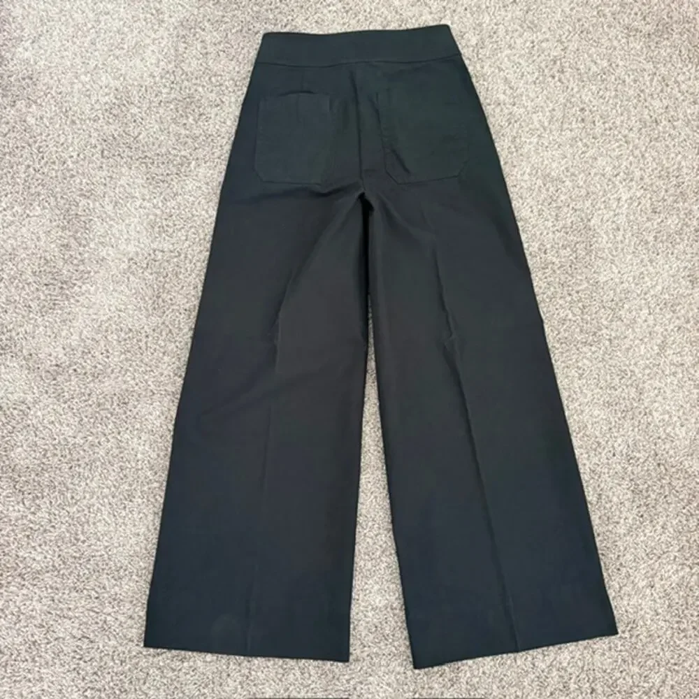 J. Crew Super Wide Leg Pants Women's 4P High Waisted Flare Black‎ Bell Bottom